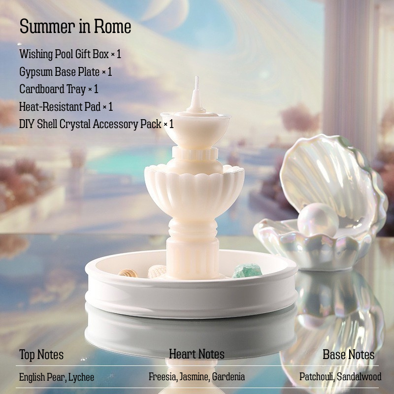 DIY Wishing Pool Scented Candle Gift Set – Soy Wax, Shell & Crystal Accessories, Aromatherapy Home Decor