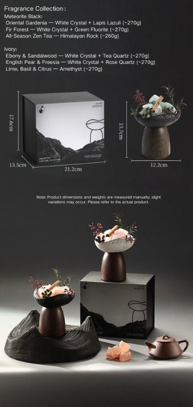 Natural Crystal Aroma Diffuser Gift Set – No-Flame Essential Oil Aromatherapy, Elegant Home Decor, Long-Lasting Fragrance, Perfect Romantic Gift