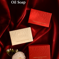 Camellia Essential Oil Soap Bar – Natural Imported Soap Base, Hydrating & Gentle Cleansing, Embossed Floral Gift Soap