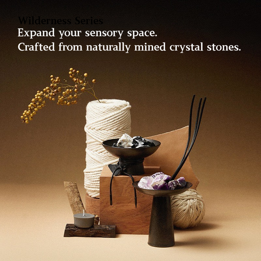 Natural Crystal Stone Aromatherapy Set – Crystal Diffuser with Essential Oils and Scented Candle for Home Fragrance & Relaxation