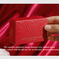 Camellia Essential Oil Soap Bar – Natural Imported Soap Base, Hydrating & Gentle Cleansing, Embossed Floral Gift Soap