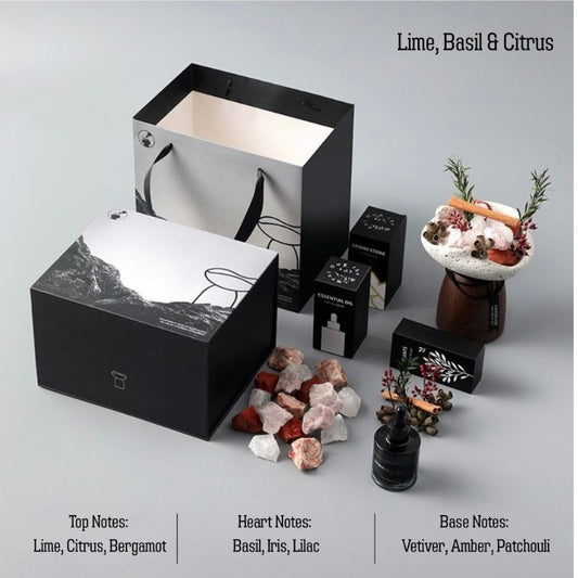 Natural Crystal Aroma Diffuser Gift Set – No-Flame Essential Oil Aromatherapy, Elegant Home Decor, Long-Lasting Fragrance, Perfect Romantic Gift