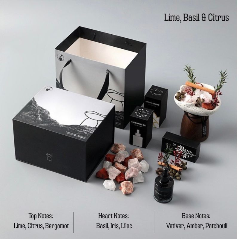 Natural Crystal Aroma Diffuser Gift Set – No-Flame Essential Oil Aromatherapy, Elegant Home Decor, Long-Lasting Fragrance, Perfect Romantic Gift