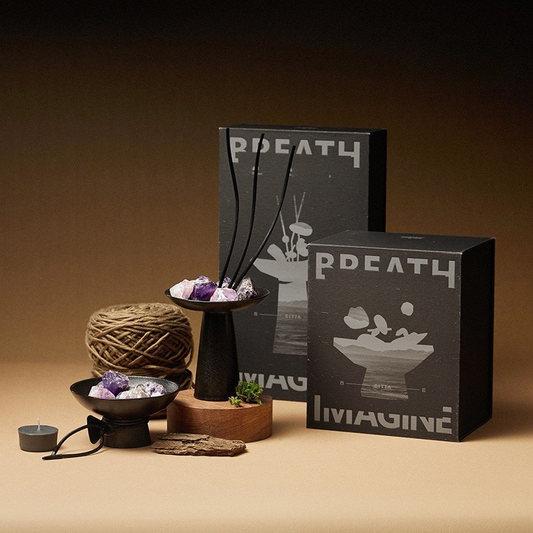 Natural Crystal Stone Aromatherapy Set – Crystal Diffuser with Essential Oils and Scented Candle for Home Fragrance & Relaxation