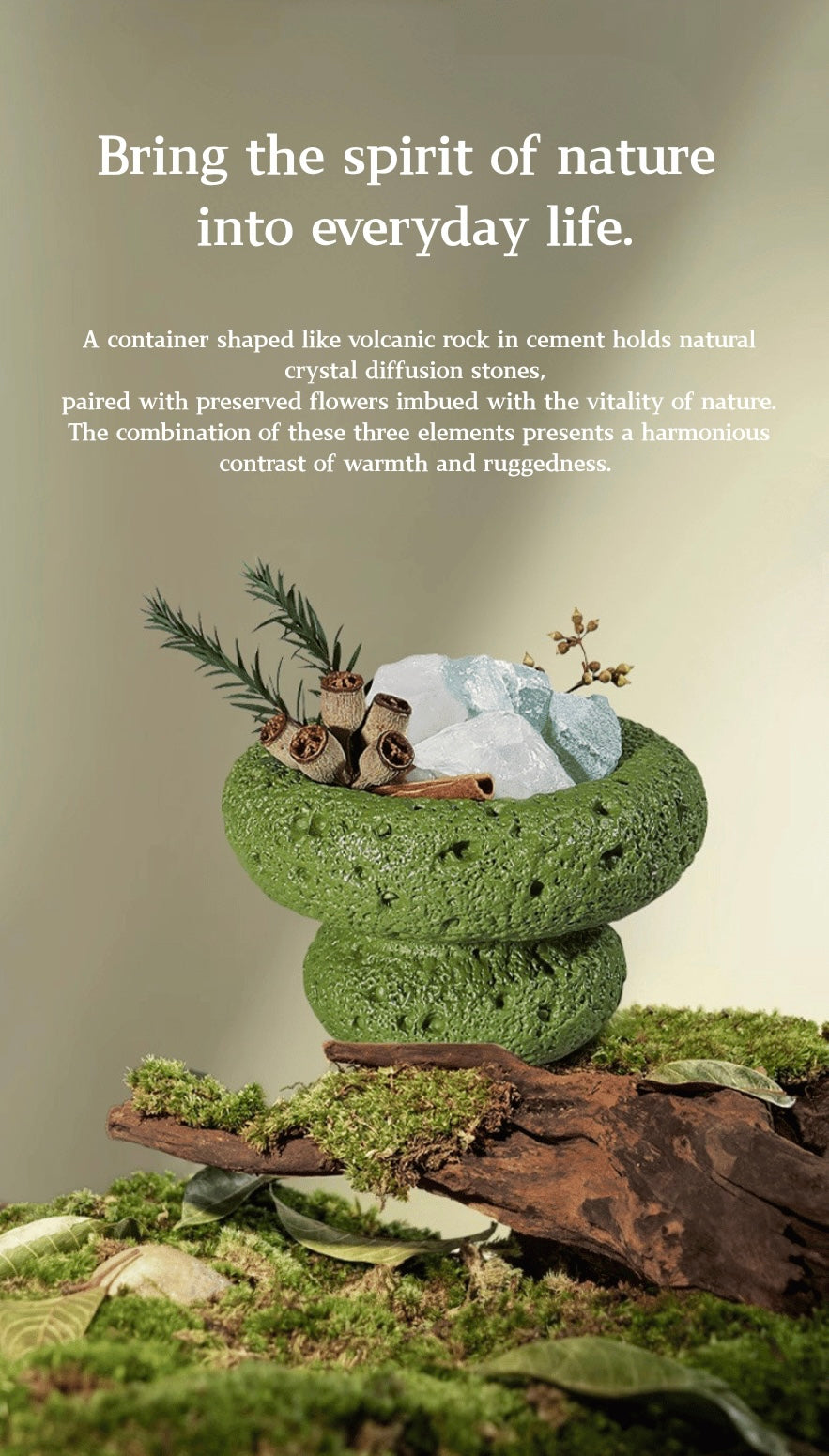 Pure Essence Crystal Aromatherapy Gift Set – Handcrafted Stone Diffuser with Natural Crystals, Botanical Accents & Essential Oil | A Luxury Flame-Free Aroma Ritual