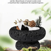 Pure Essence Crystal Aromatherapy Gift Set – Handcrafted Stone Diffuser with Natural Crystals, Botanical Accents & Essential Oil | A Luxury Flame-Free Aroma Ritual