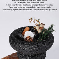 Pure Essence Crystal Aromatherapy Gift Set – Handcrafted Stone Diffuser with Natural Crystals, Botanical Accents & Essential Oil | A Luxury Flame-Free Aroma Ritual