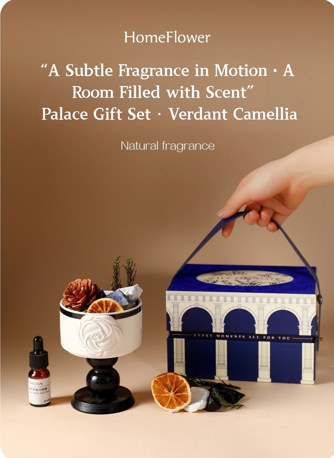 Starlight Crystal Diffuser Gift Set – Flameless Home Fragrance with Oriental Ceramic Design