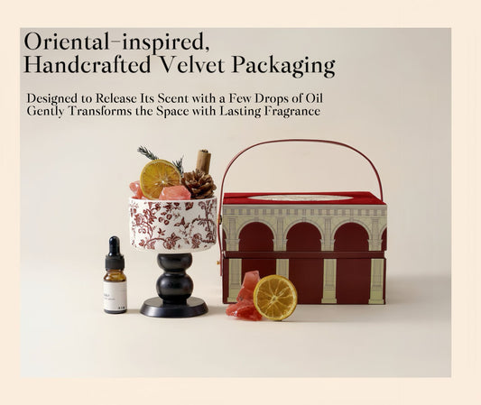 Red Luck Crystal Diffuser Gift Set – Flameless Home Fragrance with Oriental Silk-Velvet Design