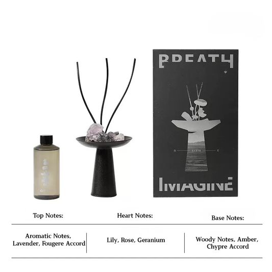 Natural Crystal Stone Aromatherapy Set – Crystal Diffuser with Essential Oils and Scented Candle for Home Fragrance & Relaxation