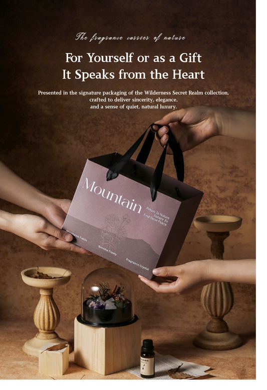 Wild Sanctuary Crystal Aromatherapy Diffuser – Natural Flame-Free Crystal Aroma Set with Essential Oil, Glass Dome & Gift Box – Zen-Inspired Home Decor & Long-Lasting Fragrance