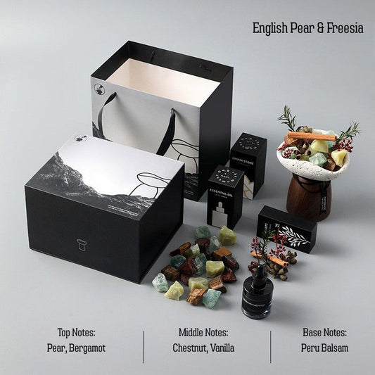 Natural Crystal Aroma Diffuser Gift Set – No-Flame Essential Oil Aromatherapy, Elegant Home Decor, Long-Lasting Fragrance, Perfect Romantic Gift