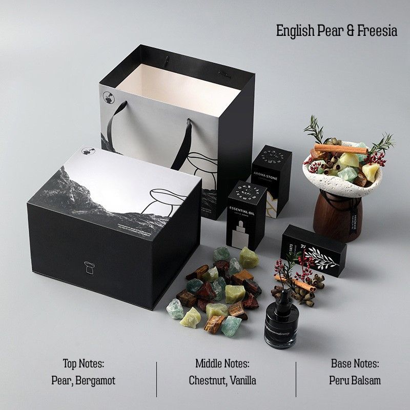 Natural Crystal Aroma Diffuser Gift Set – No-Flame Essential Oil Aromatherapy, Elegant Home Decor, Long-Lasting Fragrance, Perfect Romantic Gift