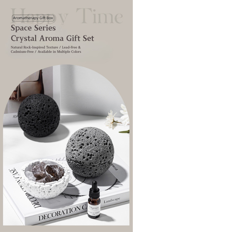 Volcanic Stone Crystal Diffuser – Natural Lava Rock Aromatherapy Ornament with Essential Oil, Long-Lasting Home Fragrance Decor