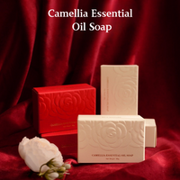 Camellia Essential Oil Soap Bar – Natural Imported Soap Base, Hydrating & Gentle Cleansing, Embossed Floral Gift Soap