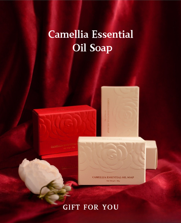 Camellia Essential Oil Soap Bar – Natural Imported Soap Base, Hydrating & Gentle Cleansing, Embossed Floral Gift Soap