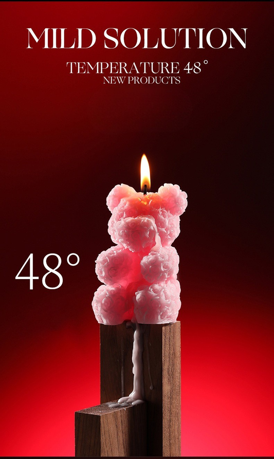 Cryogenic Rose Bear Candle — Low-Temperature Wax Sculpture, Romantic Decorative Candle for Gifts, Birthday, Valentine’s Day
