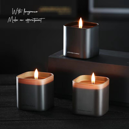 Luxury Matte Black Scented Candle – Soy Wax Aromatherapy Candle