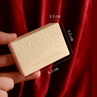 Camellia Essential Oil Soap Bar – Natural Imported Soap Base, Hydrating & Gentle Cleansing, Embossed Floral Gift Soap