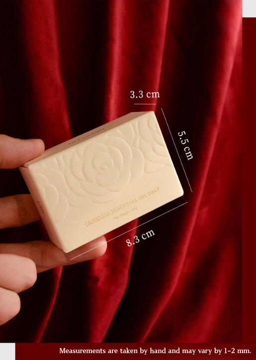 Camellia Essential Oil Soap Bar – Natural Imported Soap Base, Hydrating & Gentle Cleansing, Embossed Floral Gift Soap