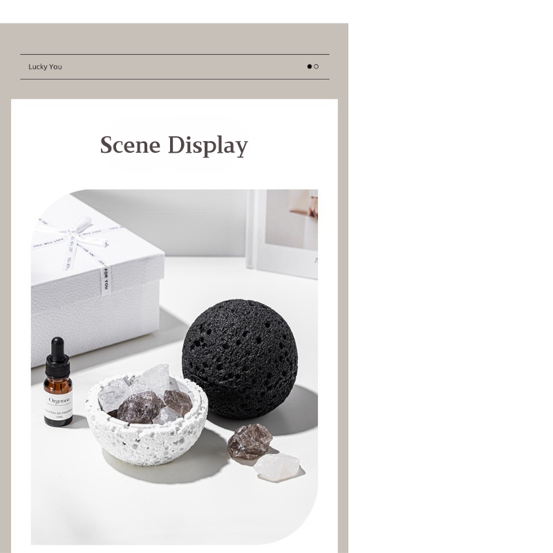 Volcanic Stone Crystal Diffuser – Natural Lava Rock Aromatherapy Ornament with Essential Oil, Long-Lasting Home Fragrance Decor