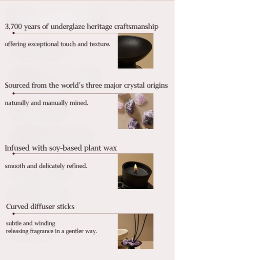 Natural Crystal Stone Aromatherapy Set – Crystal Diffuser with Essential Oils and Scented Candle for Home Fragrance & Relaxation