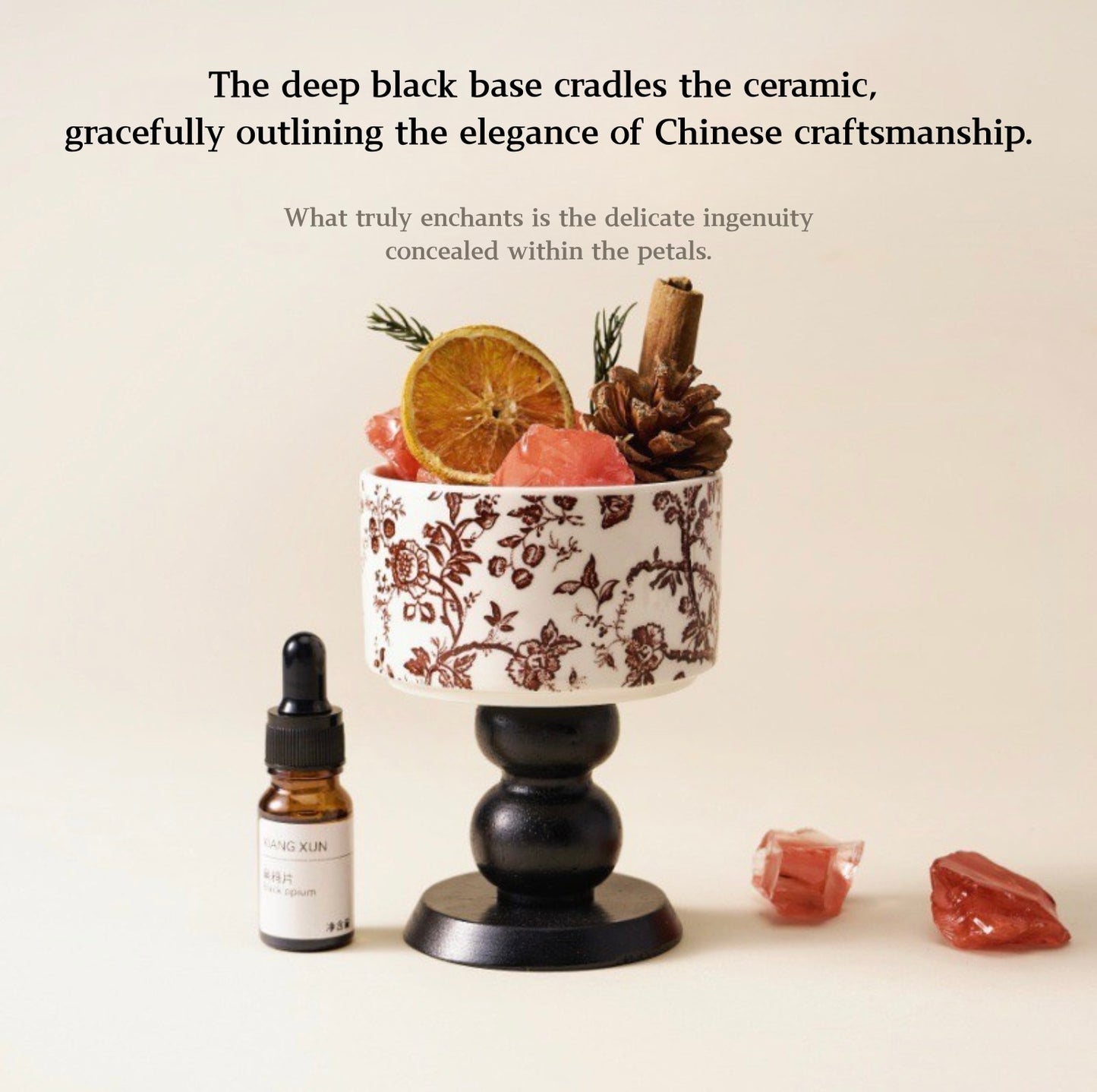 Red Luck Crystal Diffuser Gift Set – Flameless Home Fragrance with Oriental Silk-Velvet Design