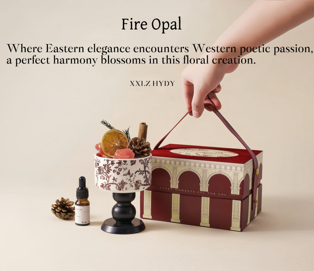 Red Luck Crystal Diffuser Gift Set – Flameless Home Fragrance with Oriental Silk-Velvet Design