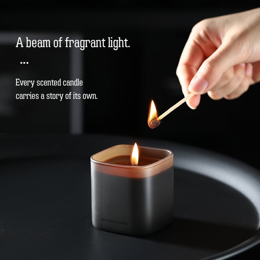 Luxury Matte Black Scented Candle – Soy Wax Aromatherapy Candle