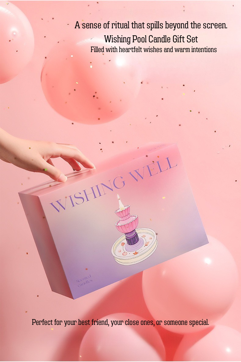 DIY Wishing Pool Scented Candle Gift Set – Soy Wax, Shell & Crystal Accessories, Aromatherapy Home Decor