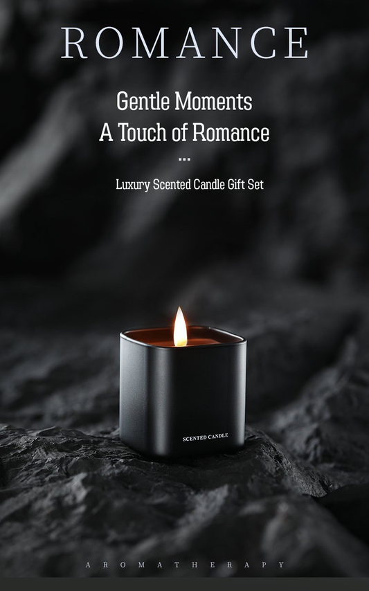 Luxury Matte Black Scented Candle – Soy Wax Aromatherapy Candle