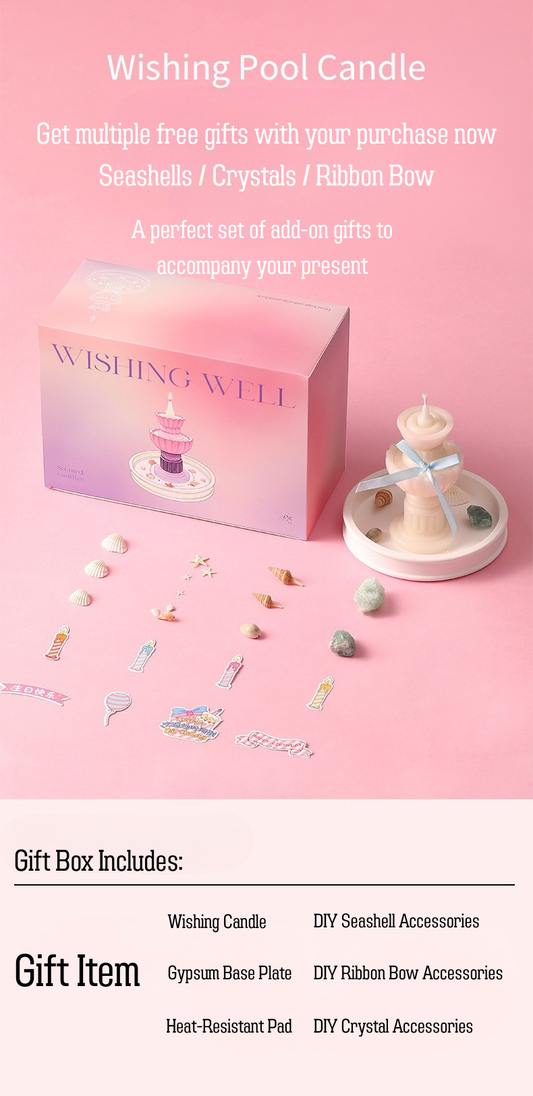 DIY Wishing Pool Scented Candle Gift Set – Soy Wax, Shell & Crystal Accessories, Aromatherapy Home Decor