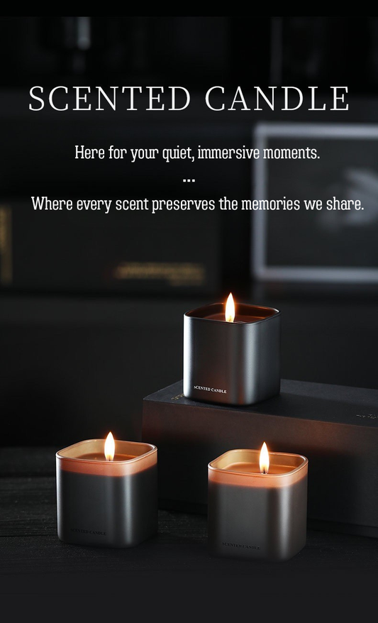 Luxury Matte Black Scented Candle – Soy Wax Aromatherapy Candle