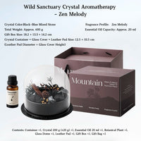 Wild Sanctuary Crystal Aromatherapy Diffuser – Natural Flame-Free Crystal Aroma Set with Essential Oil, Glass Dome & Gift Box – Zen-Inspired Home Decor & Long-Lasting Fragrance
