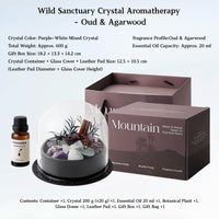 Wild Sanctuary Crystal Aromatherapy Diffuser – Natural Flame-Free Crystal Aroma Set with Essential Oil, Glass Dome & Gift Box – Zen-Inspired Home Decor & Long-Lasting Fragrance