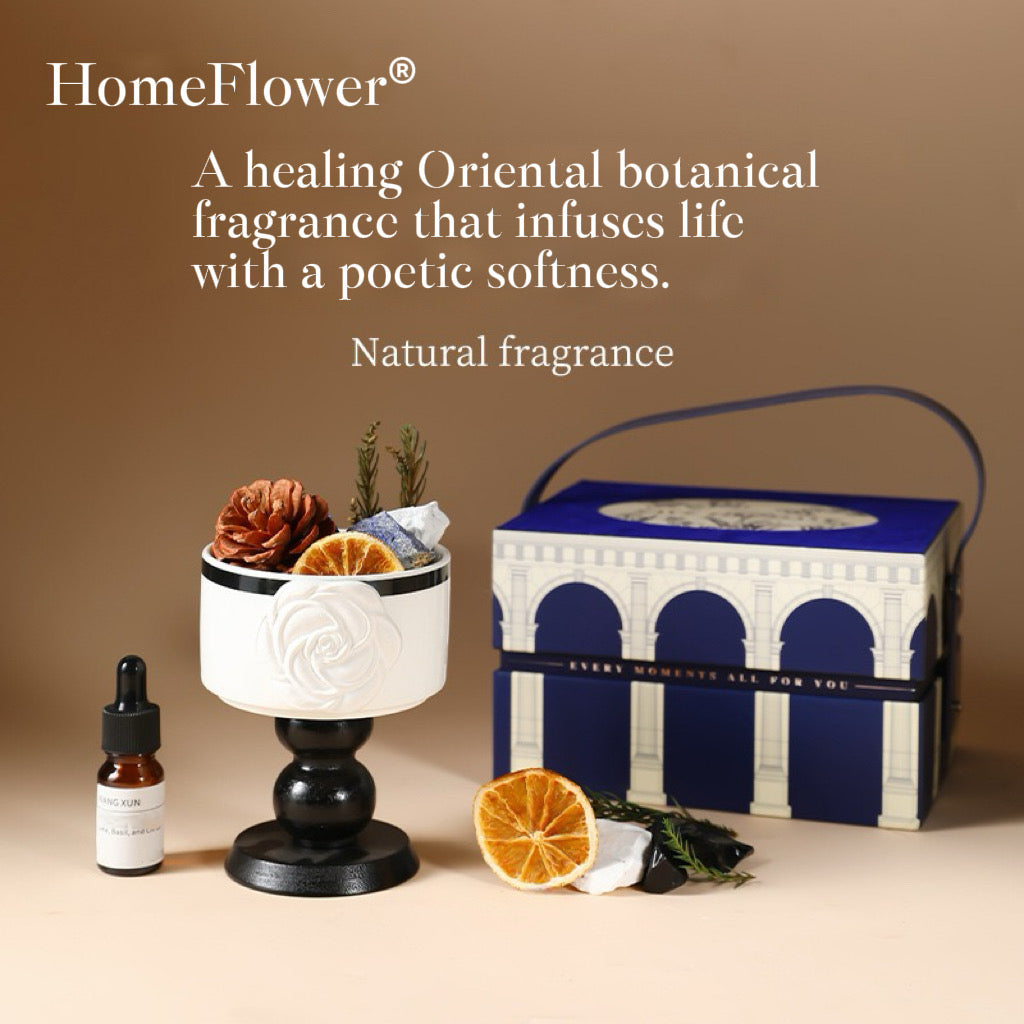 Starlight Crystal Diffuser Gift Set – Flameless Home Fragrance with Oriental Ceramic Design