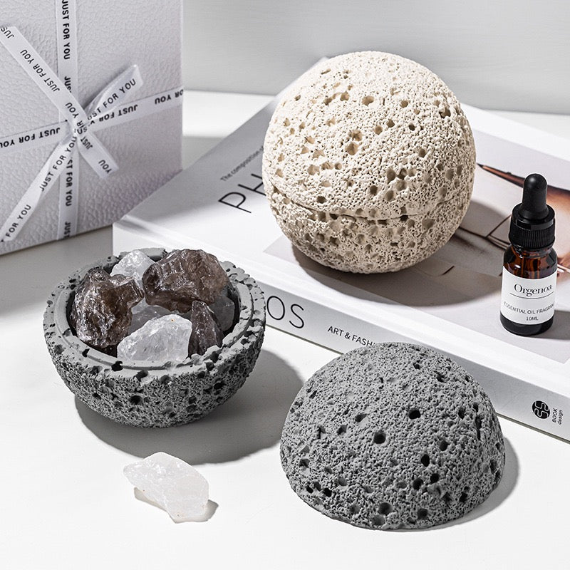 Volcanic Stone Crystal Diffuser – Natural Lava Rock Aromatherapy Ornament with Essential Oil, Long-Lasting Home Fragrance Decor
