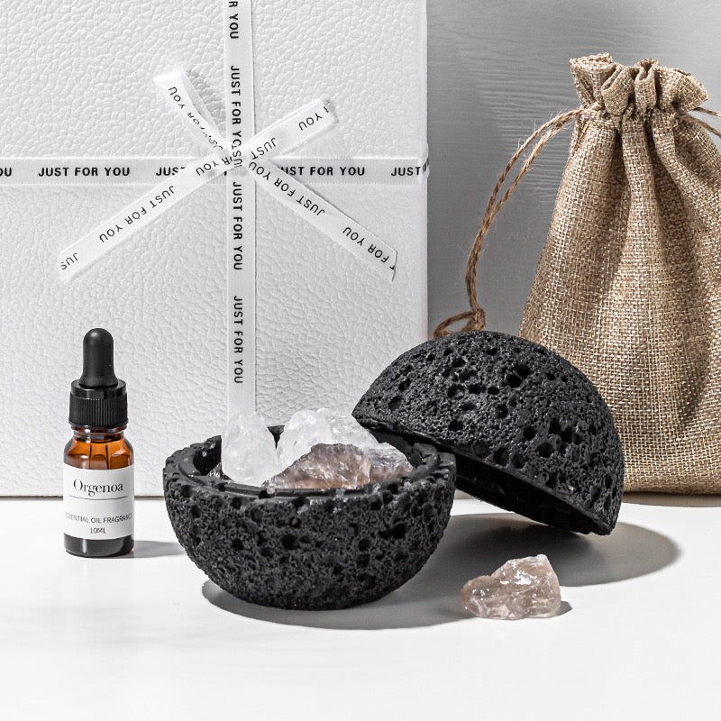 Volcanic Stone Crystal Diffuser – Natural Lava Rock Aromatherapy Ornament with Essential Oil, Long-Lasting Home Fragrance Decor