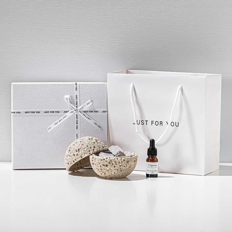 Volcanic Stone Crystal Diffuser – Natural Lava Rock Aromatherapy Ornament with Essential Oil, Long-Lasting Home Fragrance Decor