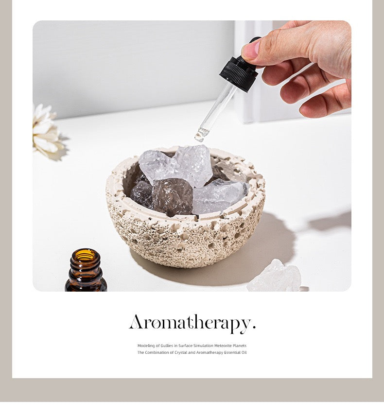 Volcanic Stone Crystal Diffuser – Natural Lava Rock Aromatherapy Ornament with Essential Oil, Long-Lasting Home Fragrance Decor