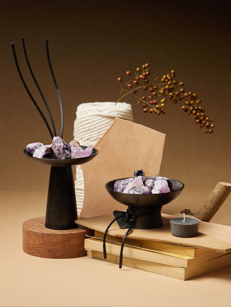 Natural Crystal Stone Aromatherapy Set – Crystal Diffuser with Essential Oils and Scented Candle for Home Fragrance & Relaxation