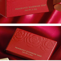 Camellia Essential Oil Soap Bar – Natural Imported Soap Base, Hydrating & Gentle Cleansing, Embossed Floral Gift Soap