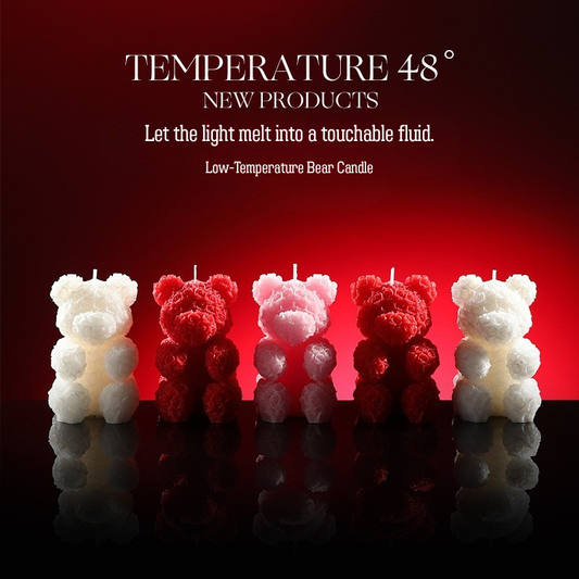Cryogenic Rose Bear Candle — Low-Temperature Wax Sculpture, Romantic Decorative Candle for Gifts, Birthday, Valentine’s Day