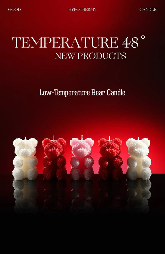 Cryogenic Rose Bear Candle — Low-Temperature Wax Sculpture, Romantic Decorative Candle for Gifts, Birthday, Valentine’s Day