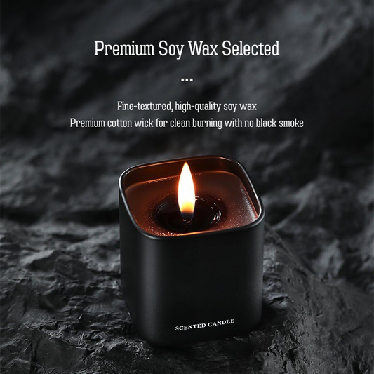 Luxury Matte Black Scented Candle – Soy Wax Aromatherapy Candle