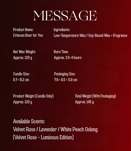 Cryogenic Rose Bear Candle — Low-Temperature Wax Sculpture, Romantic Decorative Candle for Gifts, Birthday, Valentine’s Day