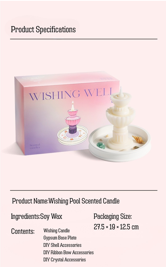 DIY Wishing Pool Scented Candle Gift Set – Soy Wax, Shell & Crystal Accessories, Aromatherapy Home Decor