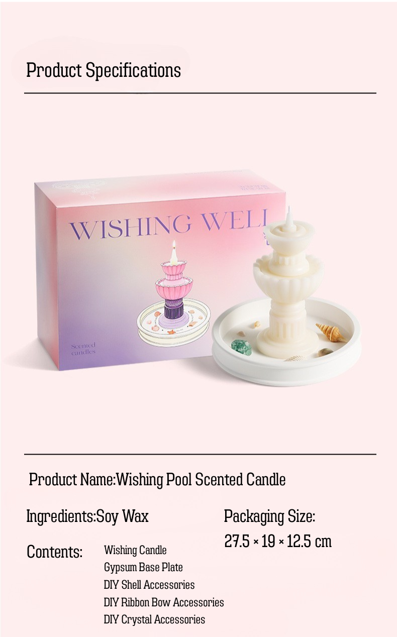 DIY Wishing Pool Scented Candle Gift Set – Soy Wax, Shell & Crystal Accessories, Aromatherapy Home Decor