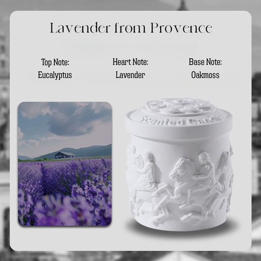 ARVEA Parthenon Relief Scented Candle – Handcrafted Soy Wax Aromatherapy Candle with Greek Temple Sculpture Design for Home Décor