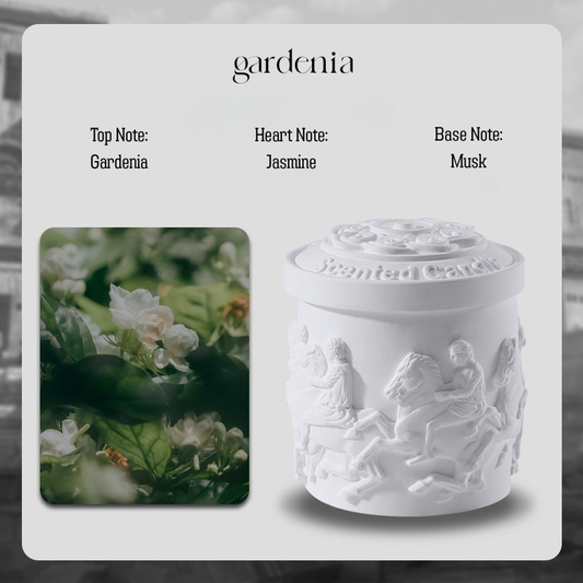 ARVEA Parthenon Relief Scented Candle – Handcrafted Soy Wax Aromatherapy Candle with Greek Temple Sculpture Design for Home Décor